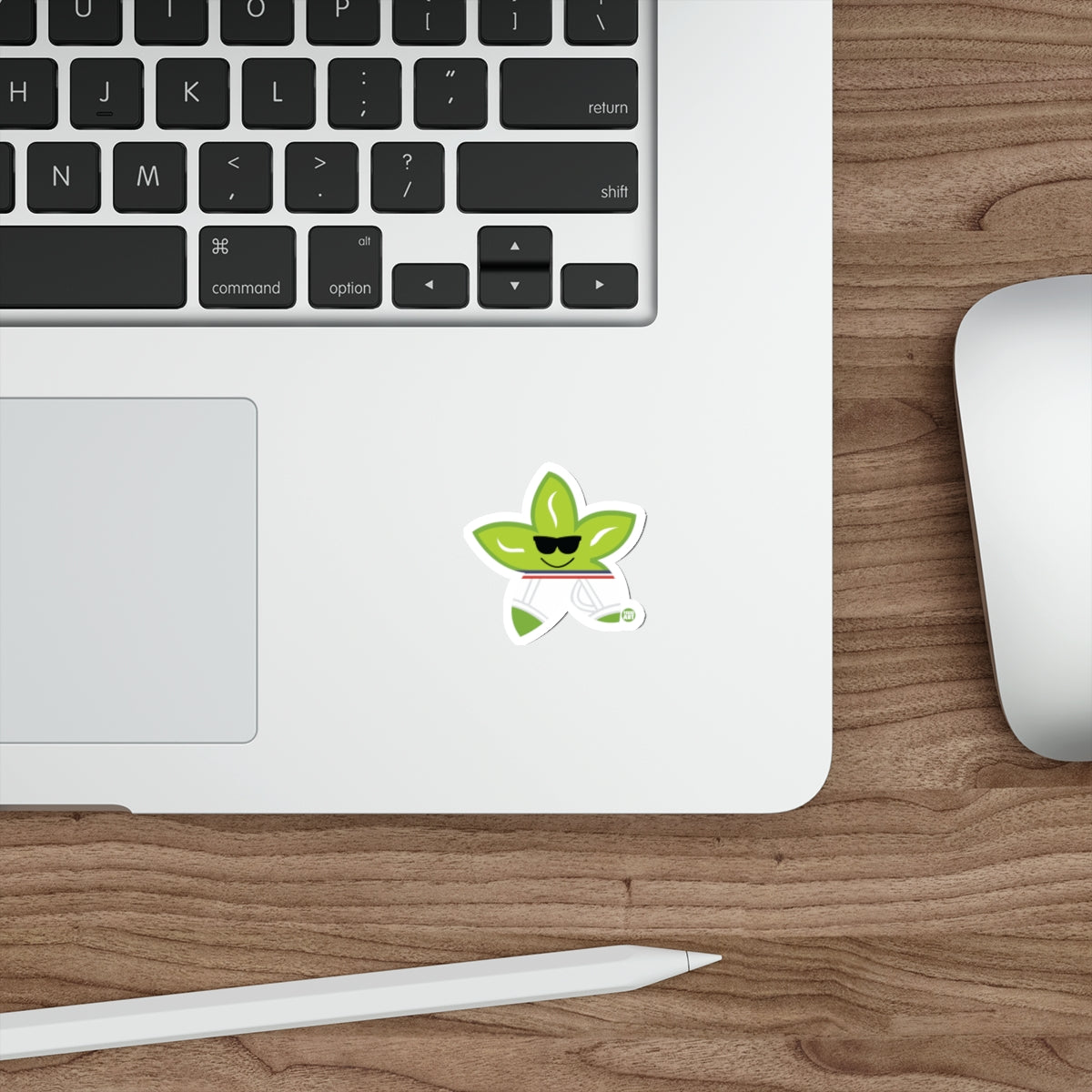 Cool Green Leaf Character Sticker for Laptops and More