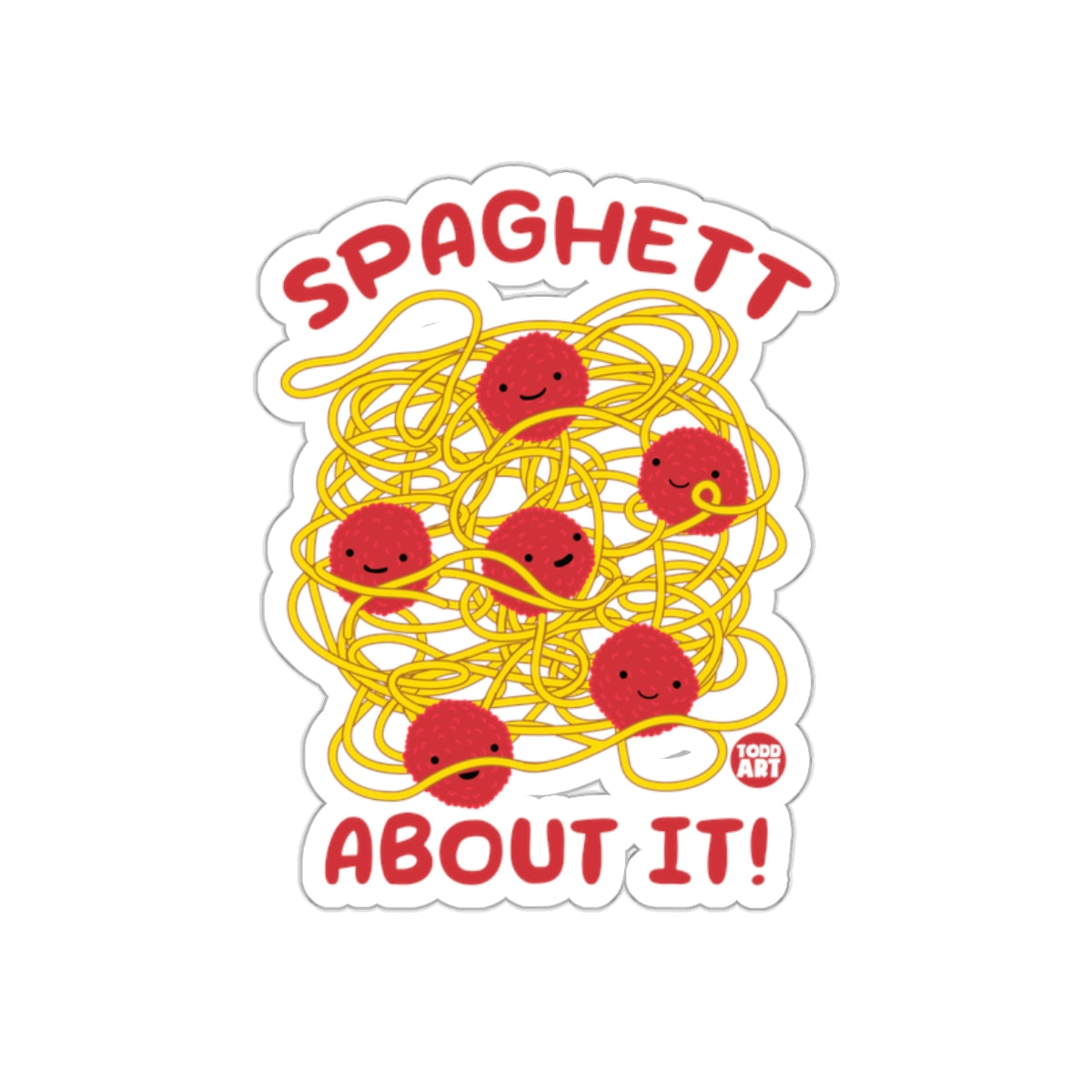 Funny Spaghetti and Meatballs Sticker for Food Lovers