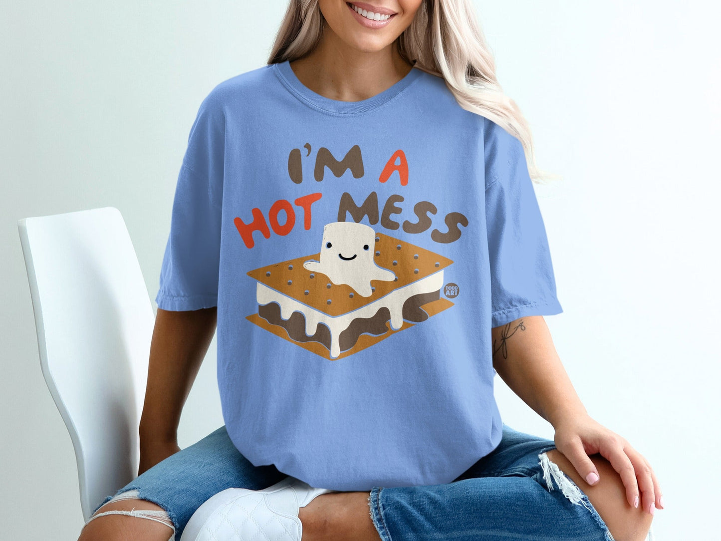 I'm A Hot Mess Marshmallow Graphic T-Shirt