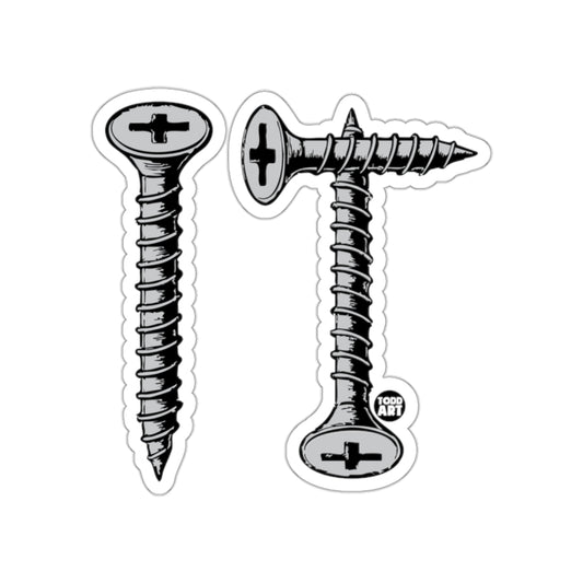 Detailed Screw Illustration Decorative Sticker Set