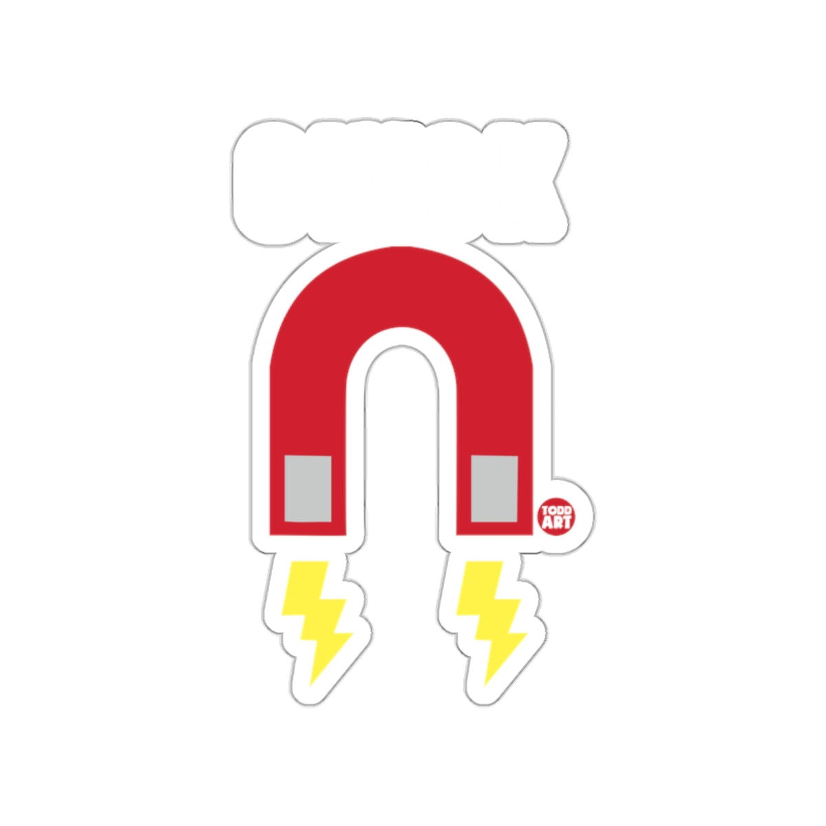 Chuck Magnet with Lightning Bolts Sticker