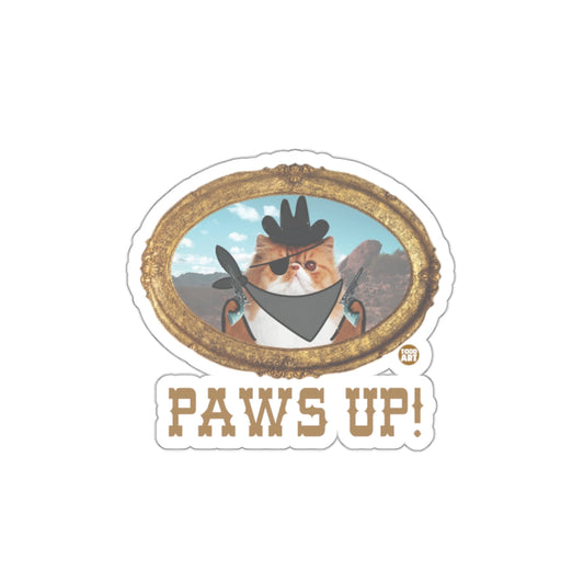 Paws Up Cowboy Cat with Eyepatch Sticker Art Decor