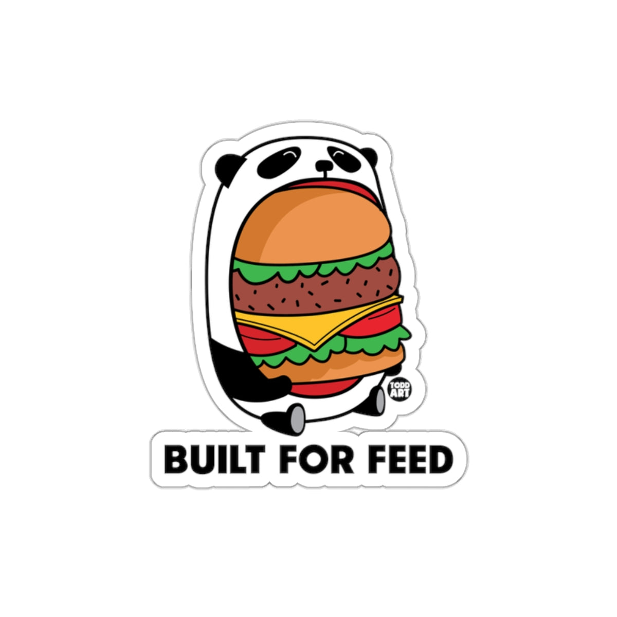 Adorable Panda Burger Built For Feed Sticker