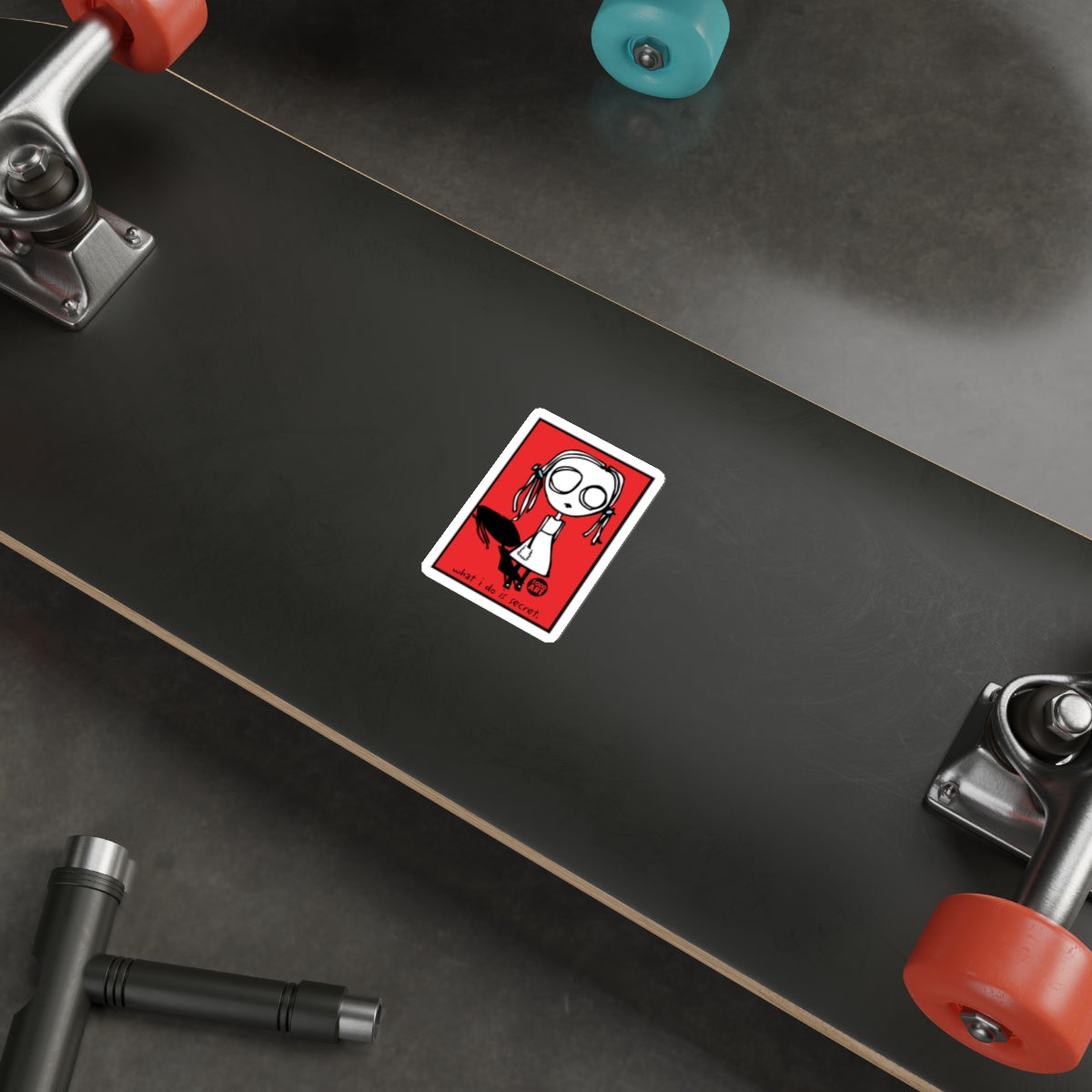 Creepy Doll Sticker for Skateboard or Laptop Décor