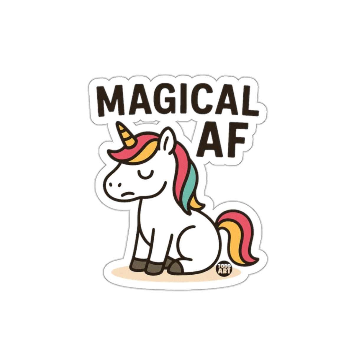 Magical AF Unicorn With Rainbow Hair Sticker