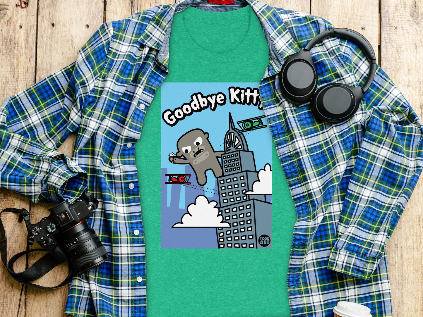 Cool Oversized Shirt with Goodbye Kitty print design