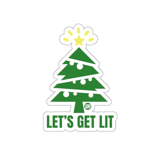 Let's Get Lit Christmas Tree Sticker Holiday Decor