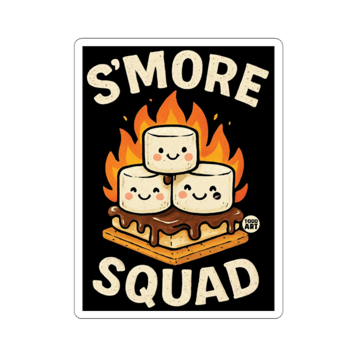 Adorable S'more Squad Graphic Art Sticker