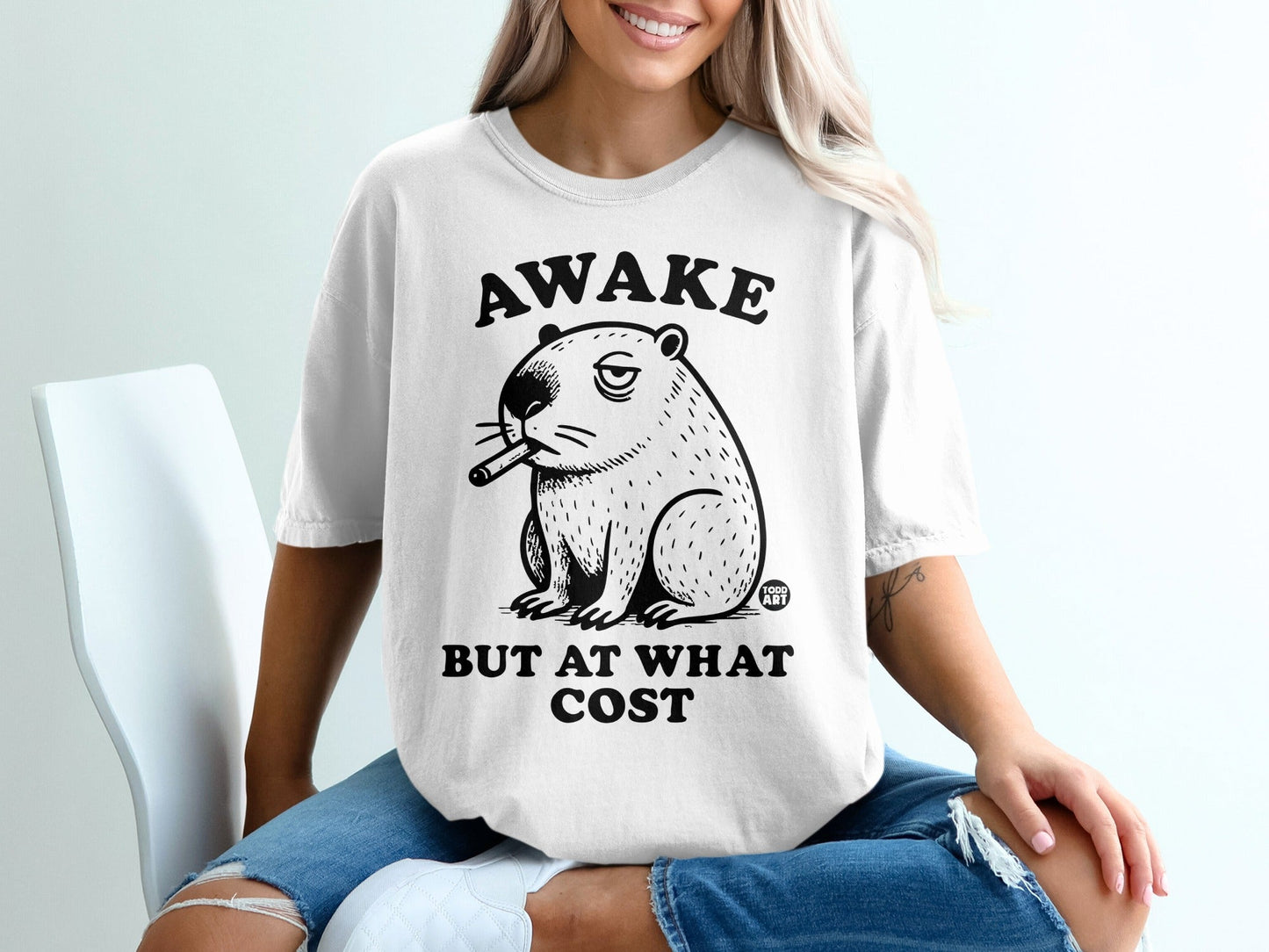 Awake But At What Cost Graphic Tee Shirt