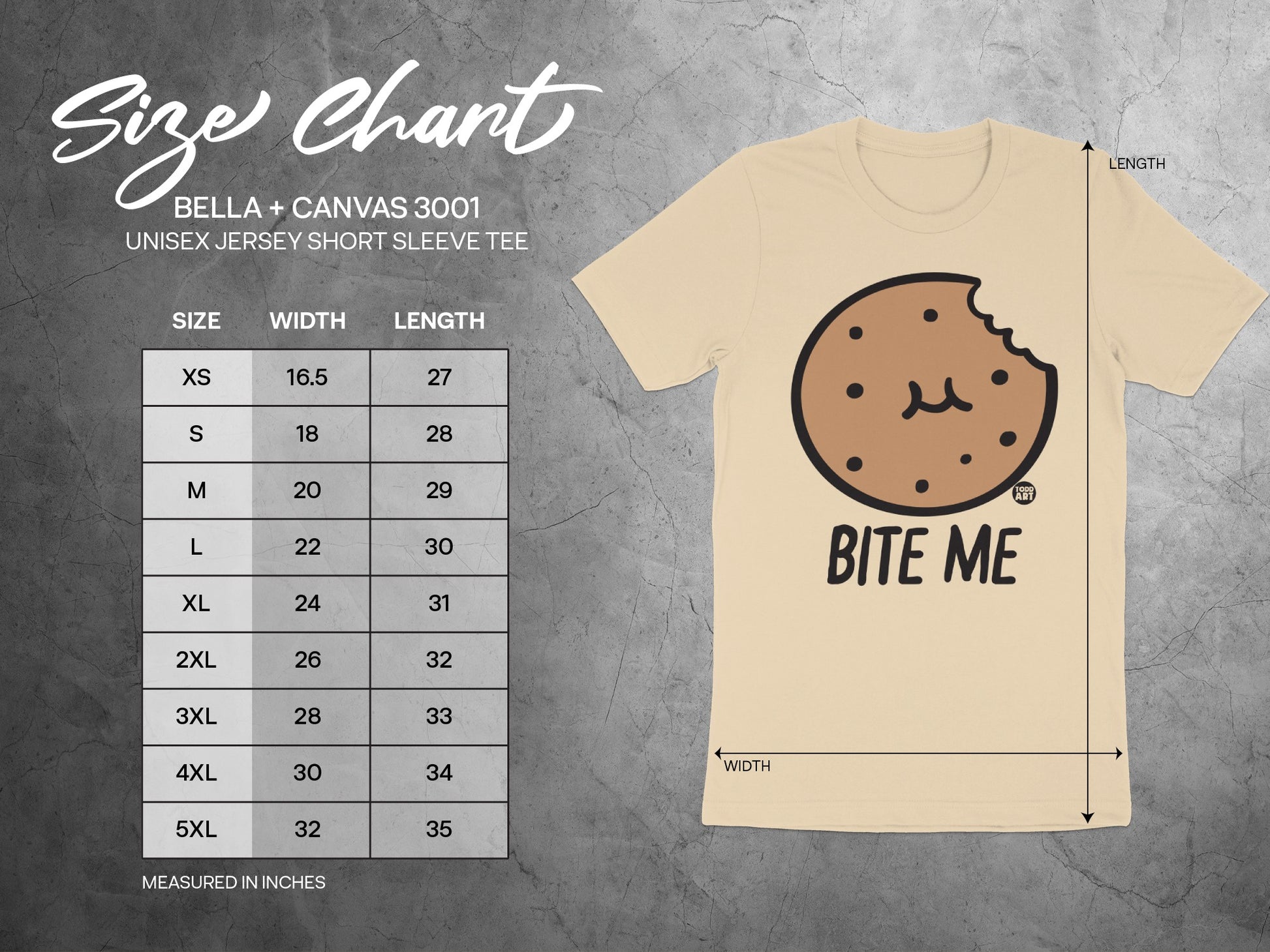 Bite Me Cookie Design Unisex Short Sleeve Tee product type