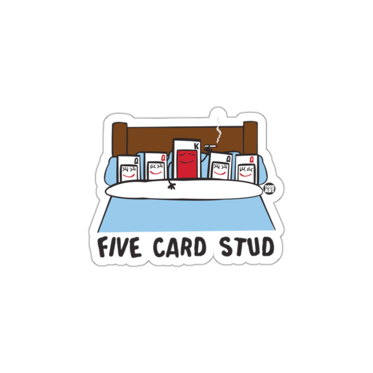 Funny Five Card Stud Artwork Sticker For Poker Fans