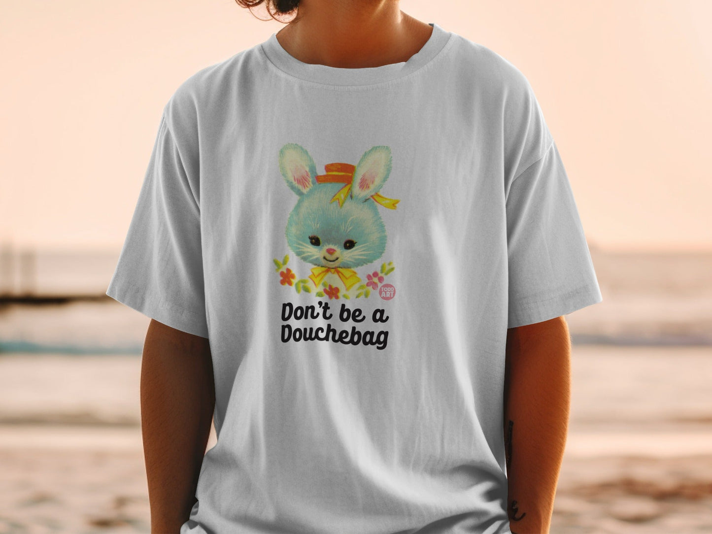 Cute Bunny Don't Be a Douchebag Graphic T-Shirt