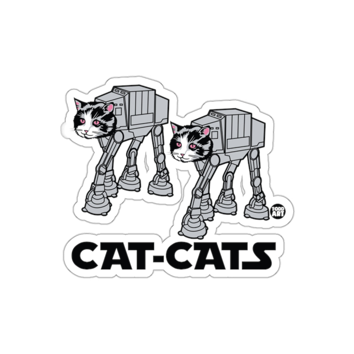 Cat Cats AT AT Walker Hybrid Art by Todd Art Stickers