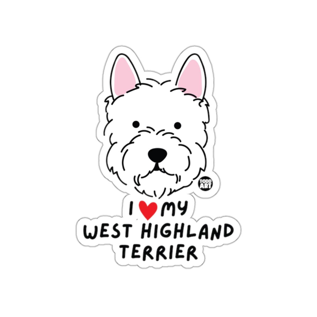 I Love My West Highland Terrier Sticker Design