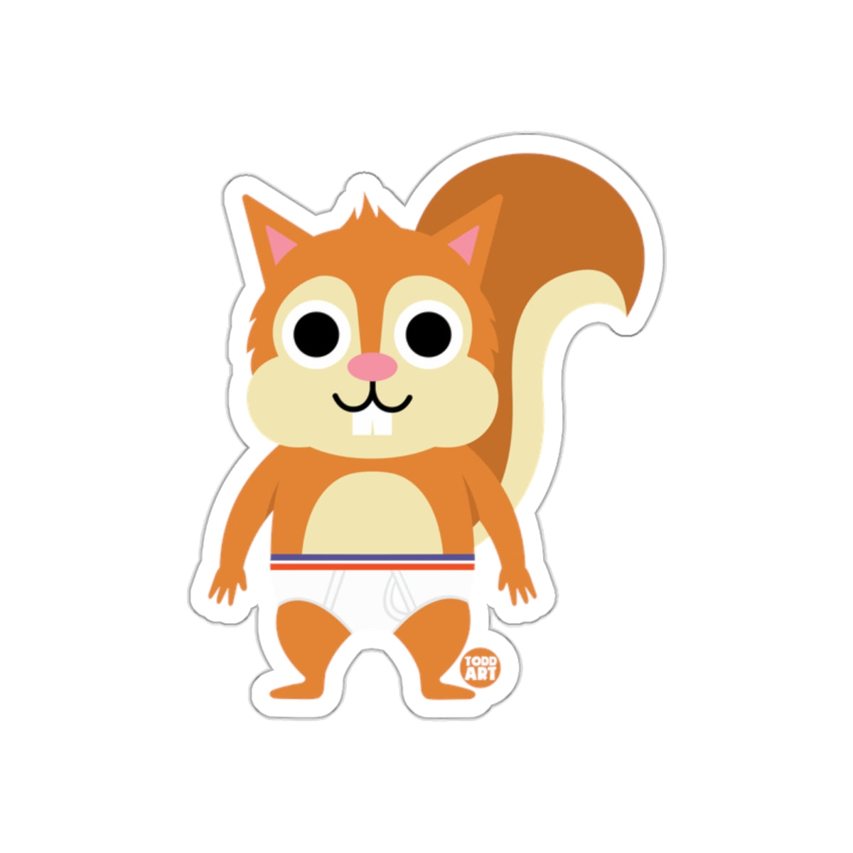 Cute Cartoon Squirrel Character Illustration Sticker