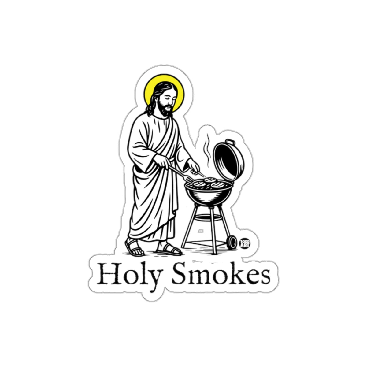 Holy Smokes Funny Barbecue Sticker for Outdoor Grills