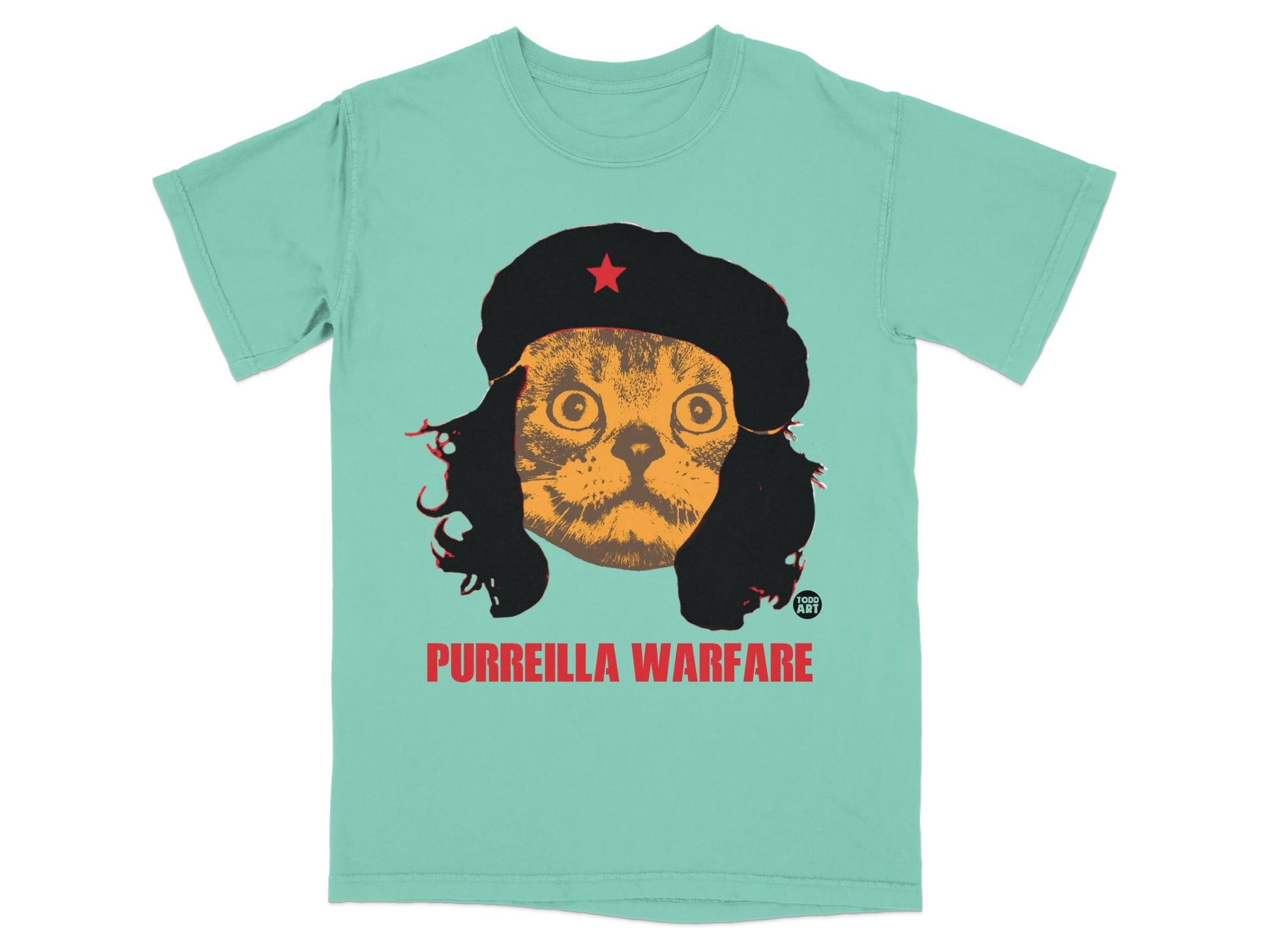 Purreilla Warfare Cat with Hat Graphic T-shirt