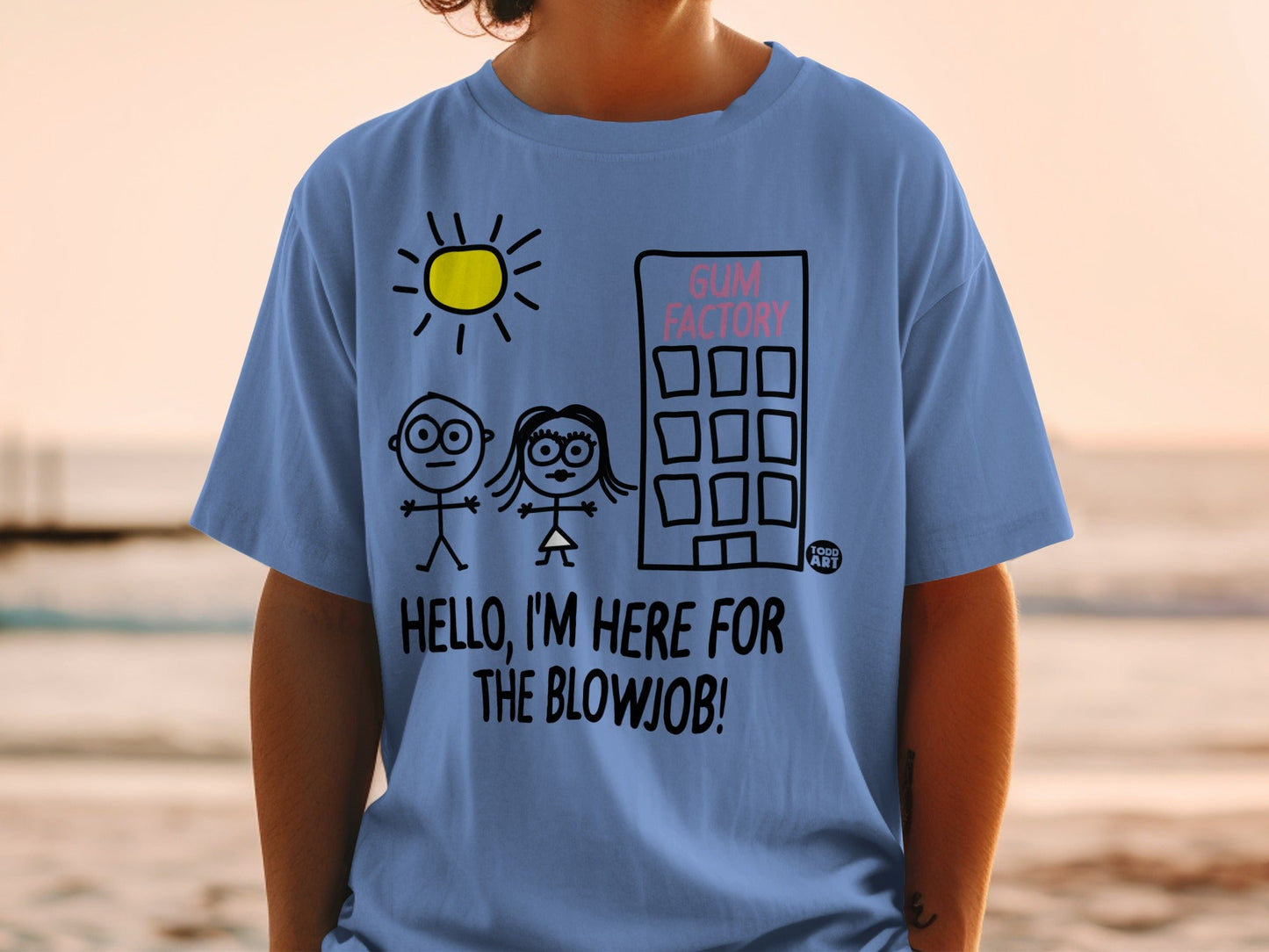 Hello I'm Here for the Blowjob Funny Graphic Tee
