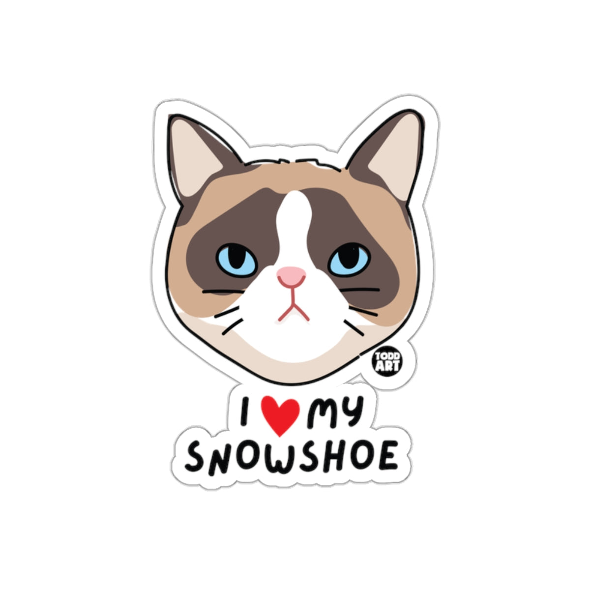 I Love My Snowshoe Sticker For Cat Lovers With Cute Design