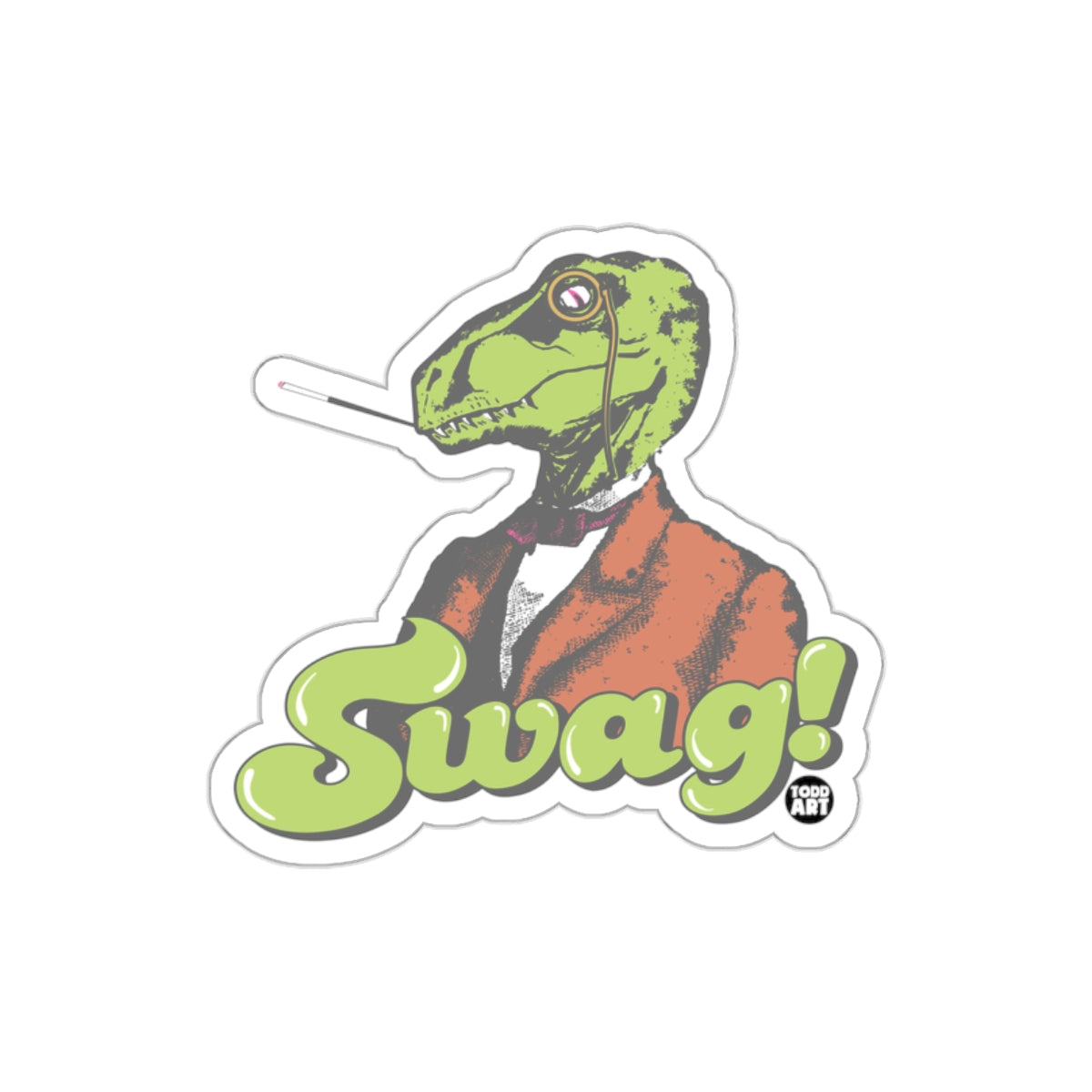 Funny Dinosaur Smoking Print Sticker Product
