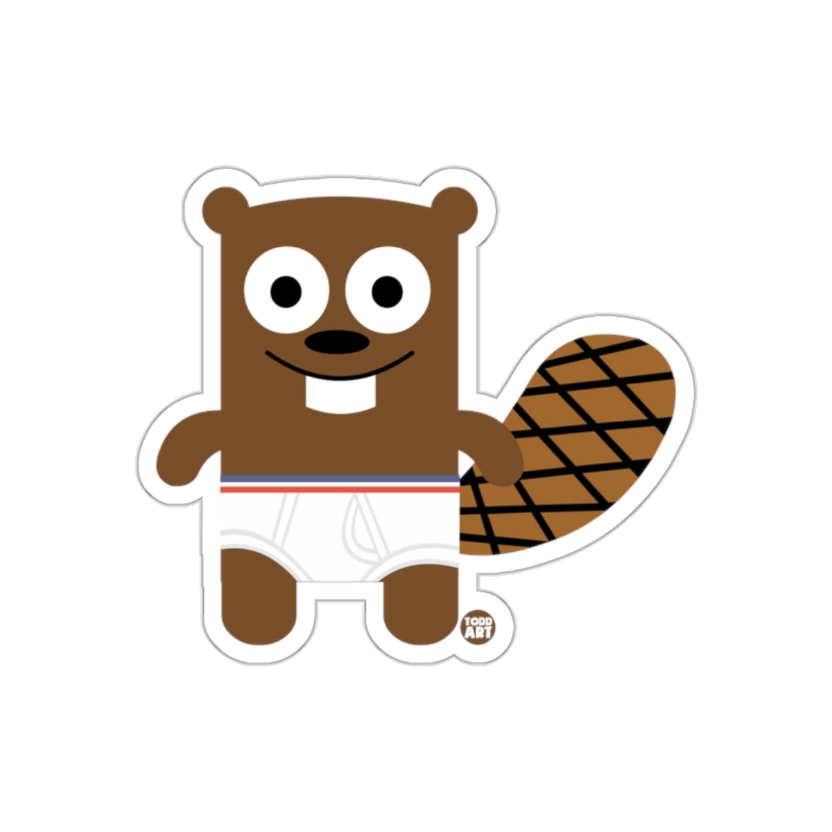 Cute Cartoon Beaver Vinyl Sticker