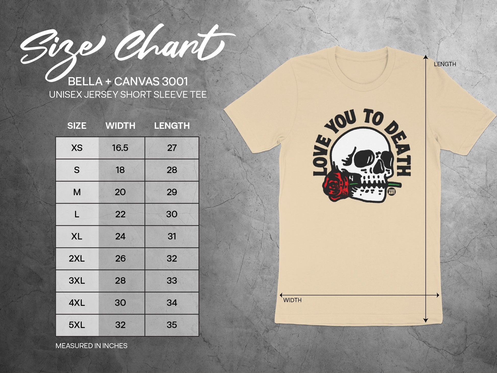 Love You to Death Skull Graphic Unisex Tee