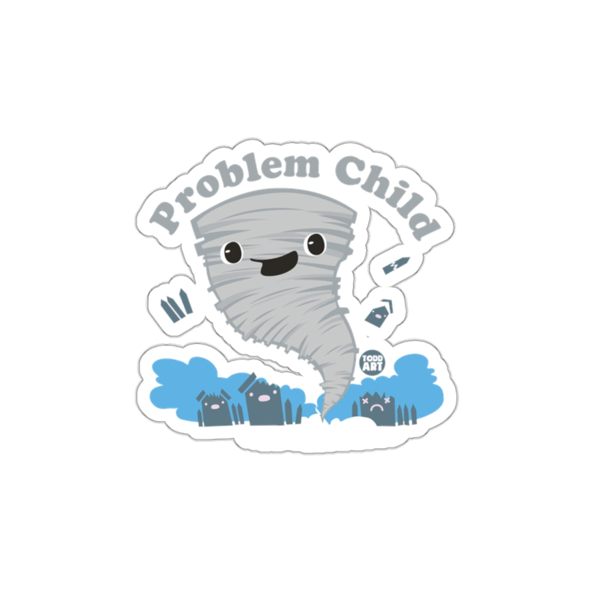 Problem Child Cute Tornado Graphic Sticker