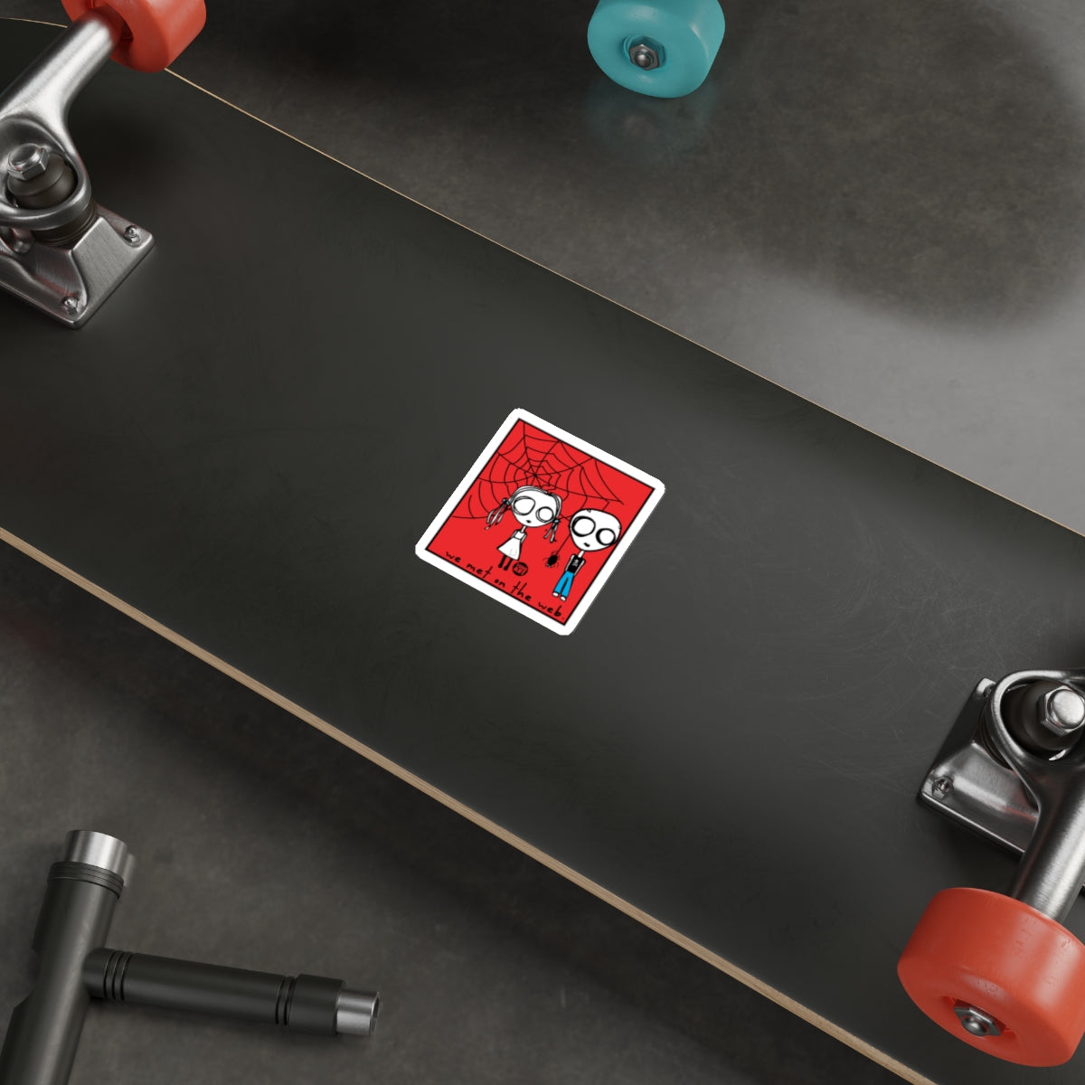We Are Not The Kids Spider Web Skateboard Sticker