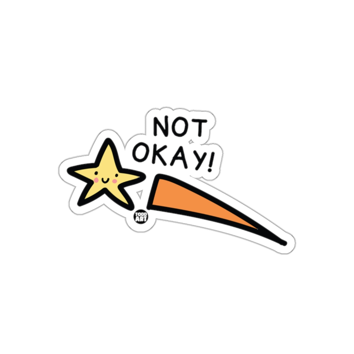 NOT OKAY Star Comet Sticker Fun Decoration Todd 