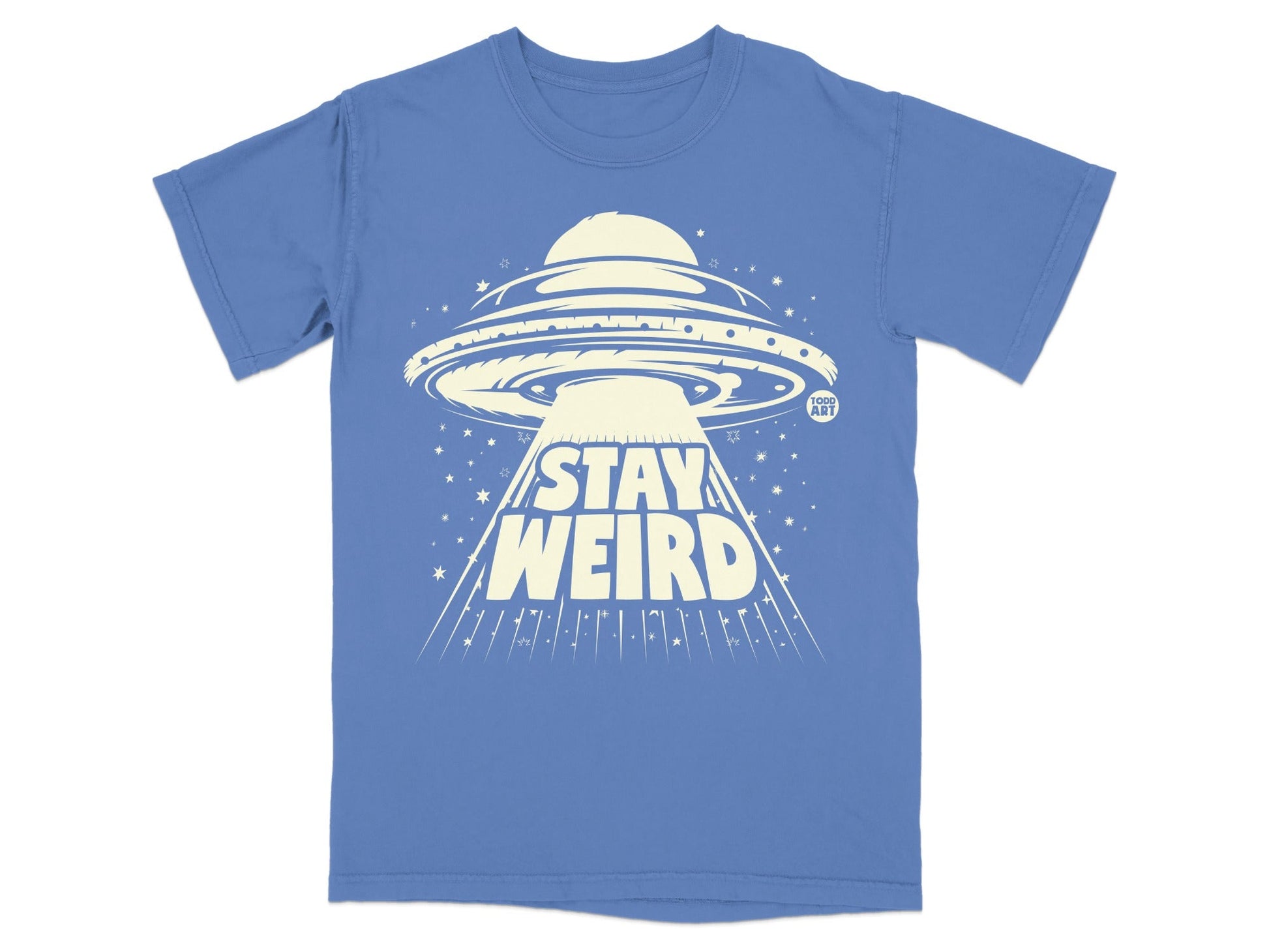 Stay Weird UFO Design Blue T-shirt