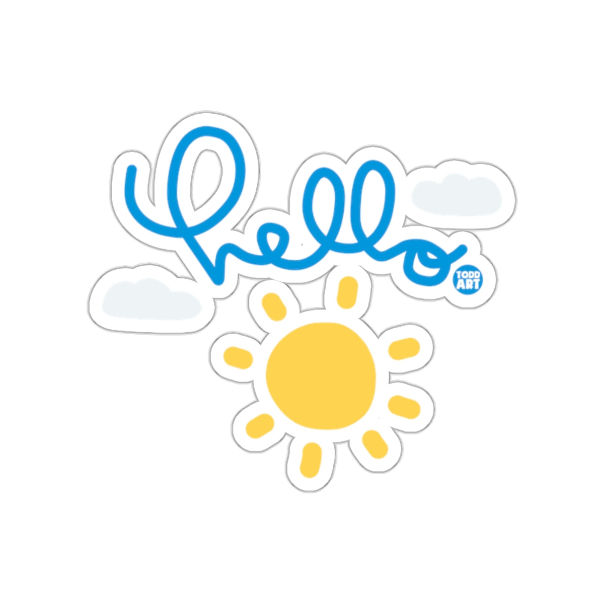 Hello Sun and Clouds Design Todd Art Sticker