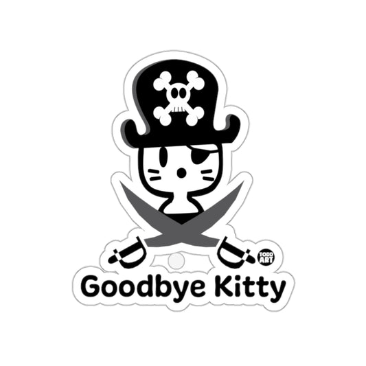 Goodbye Kitty Pirate with Swords Sticker Design