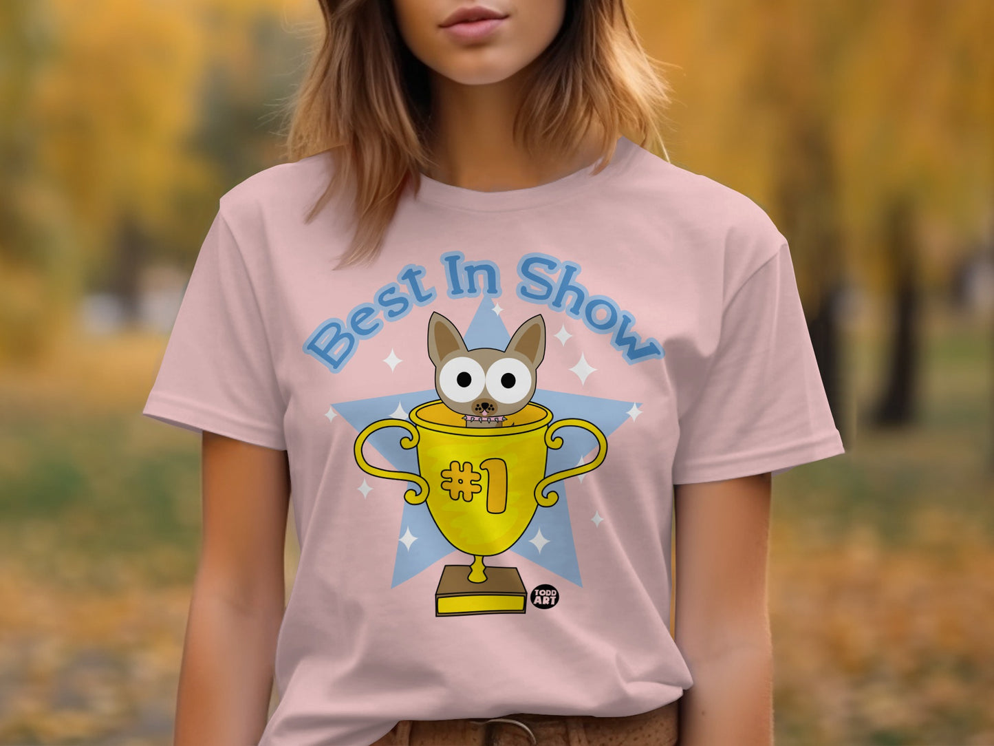 Best In Show Cartoon Trophy Graphic T-shirt