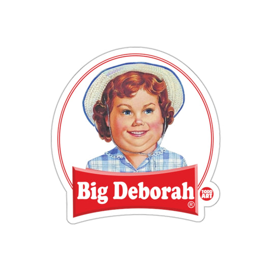 Big Deborah Todd Art Girl Red White Circle Stickers