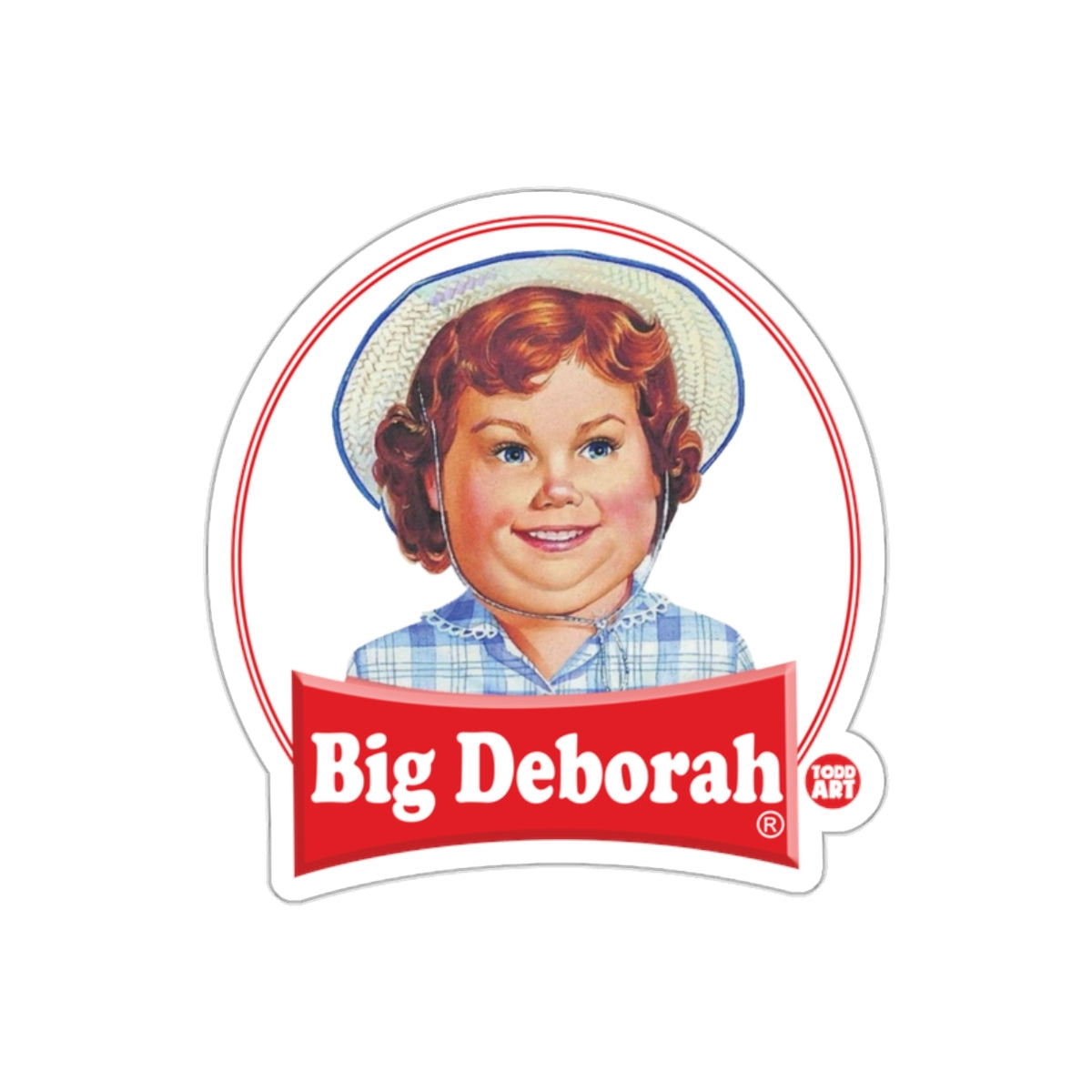Big Deborah Todd Art Girl Red White Circle sticker