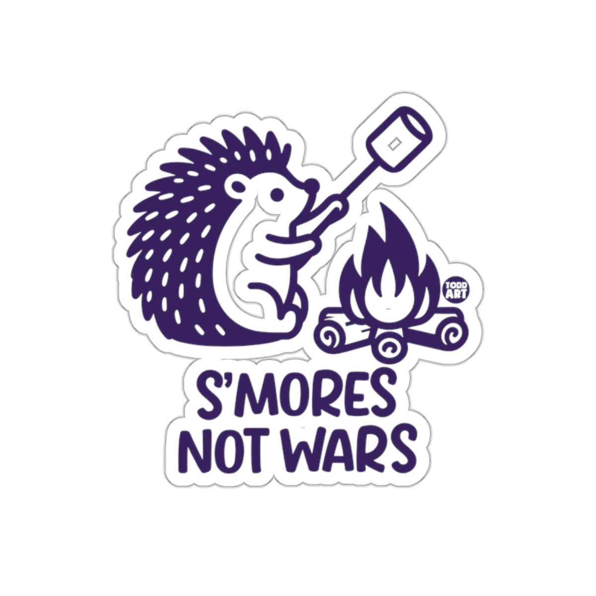 S'mores Not Wars Hedgehog Roasting Marshmallow Sticker