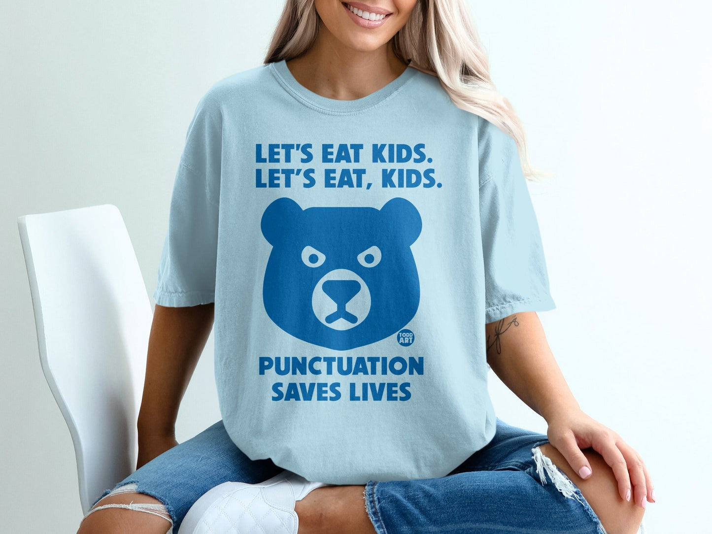 Let's Eat Kids Punctuation Saves Lives Bear Shirt