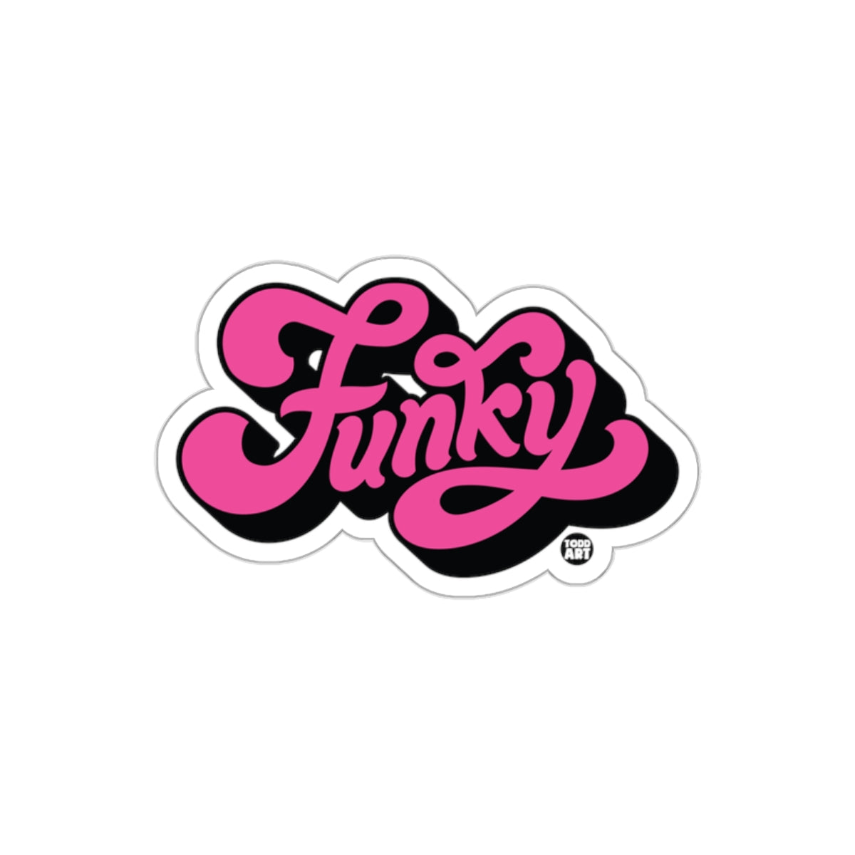 Funky Pink and Black Groovy Sticker Design