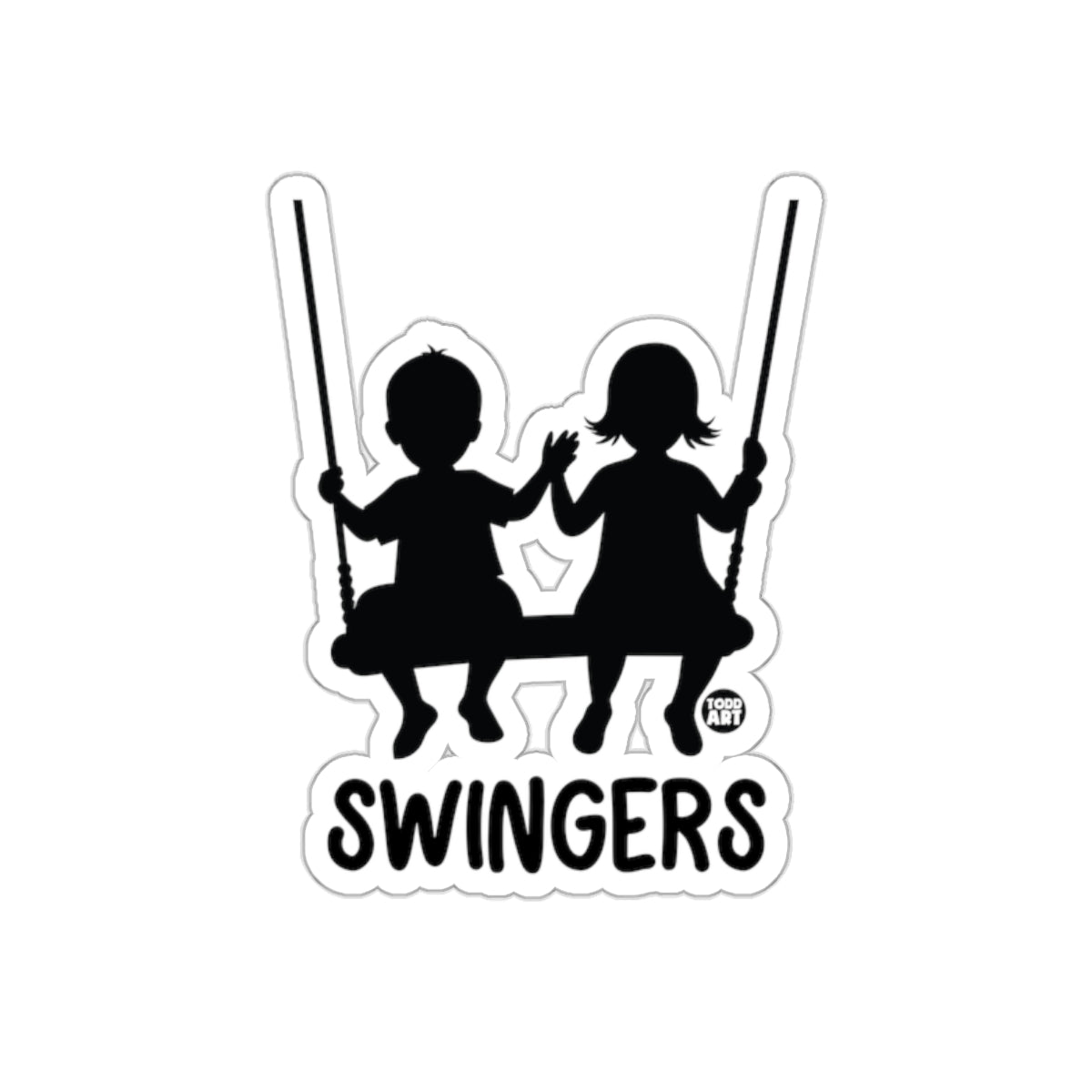 Swingers Silhouette Illustration Sticker Design