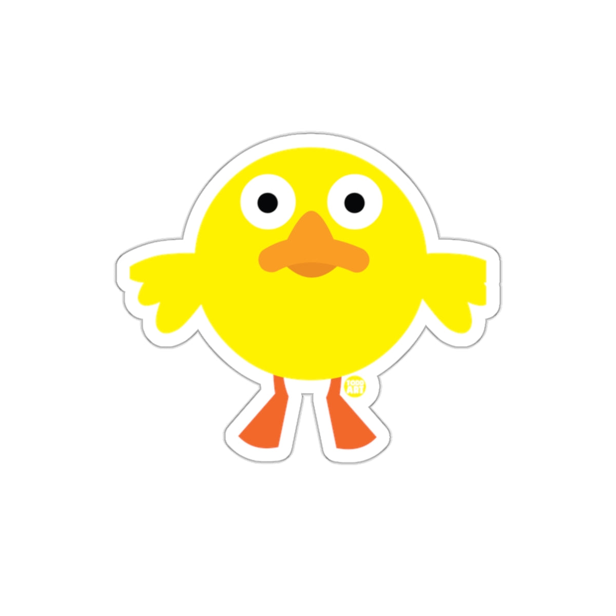 Cute Yellow Cartoon Chicken Sticker for Various Uses