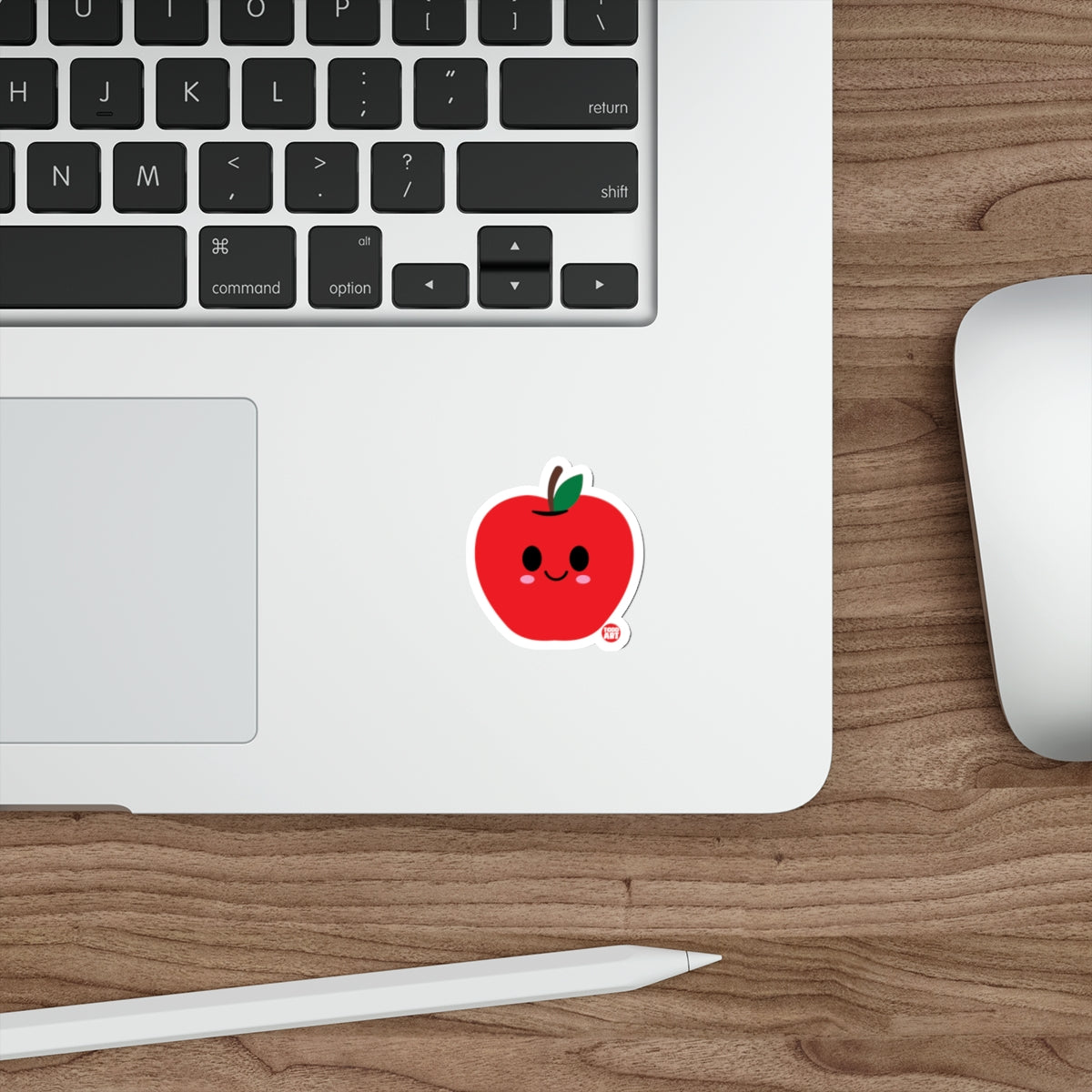Cute Smiling Apple Laptop Sticker for Personalization