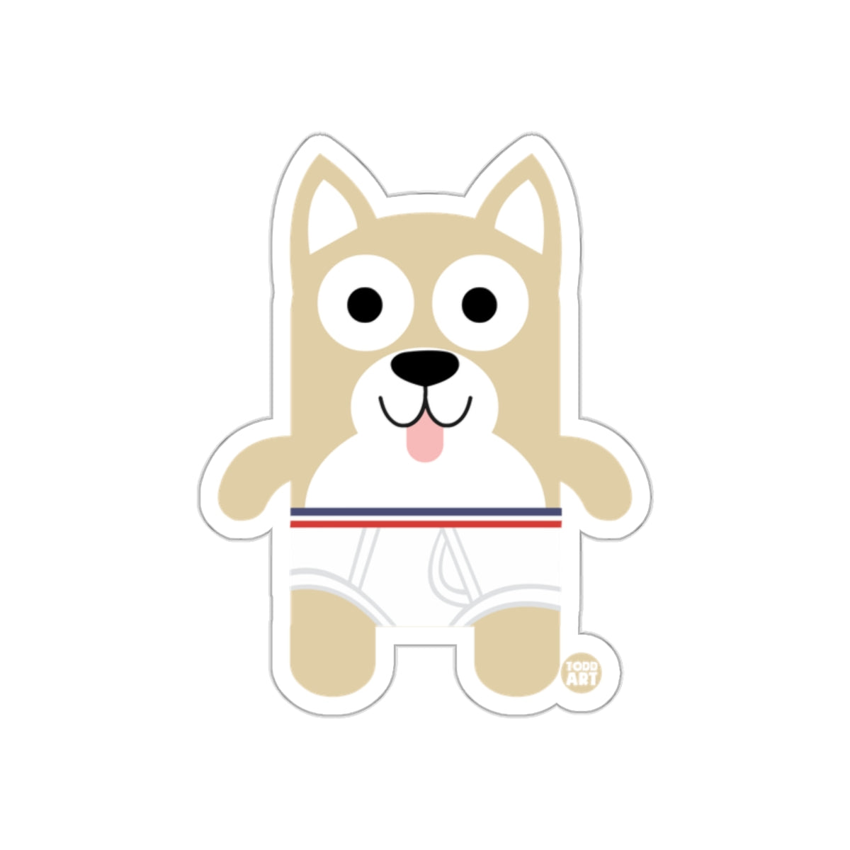 Cute Cartoon Dog with Diaper Sticker Product