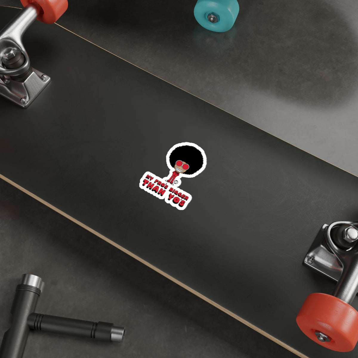 My Fro is Bigger Than You Skateboard Sticker