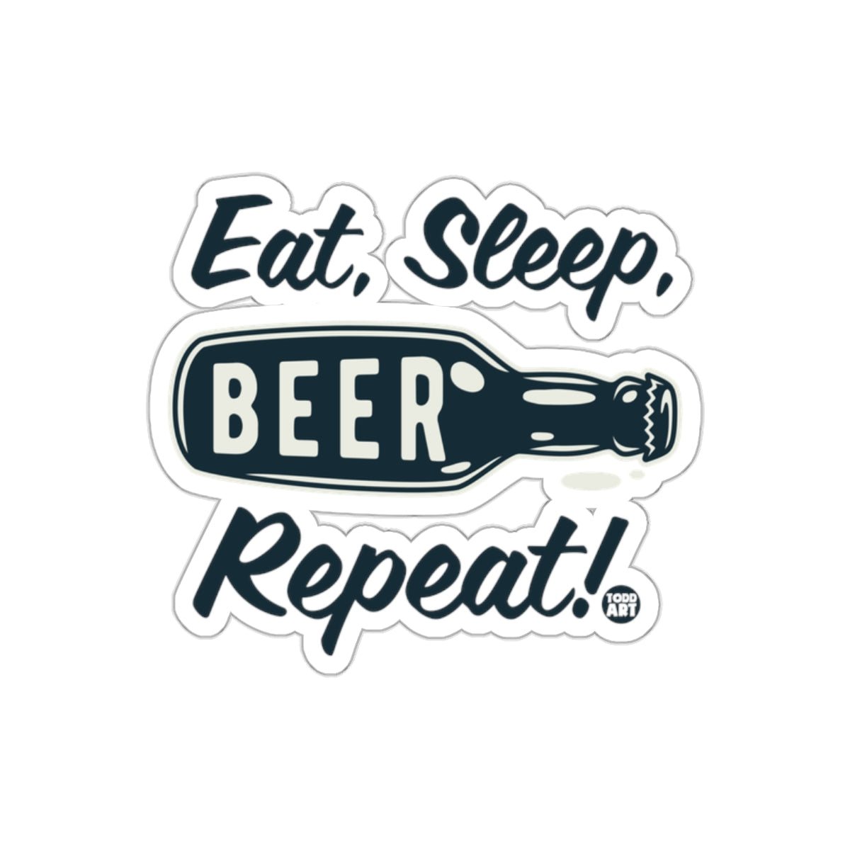 Eat Sleep Beer Repeat Sticker for Beverage Lovers