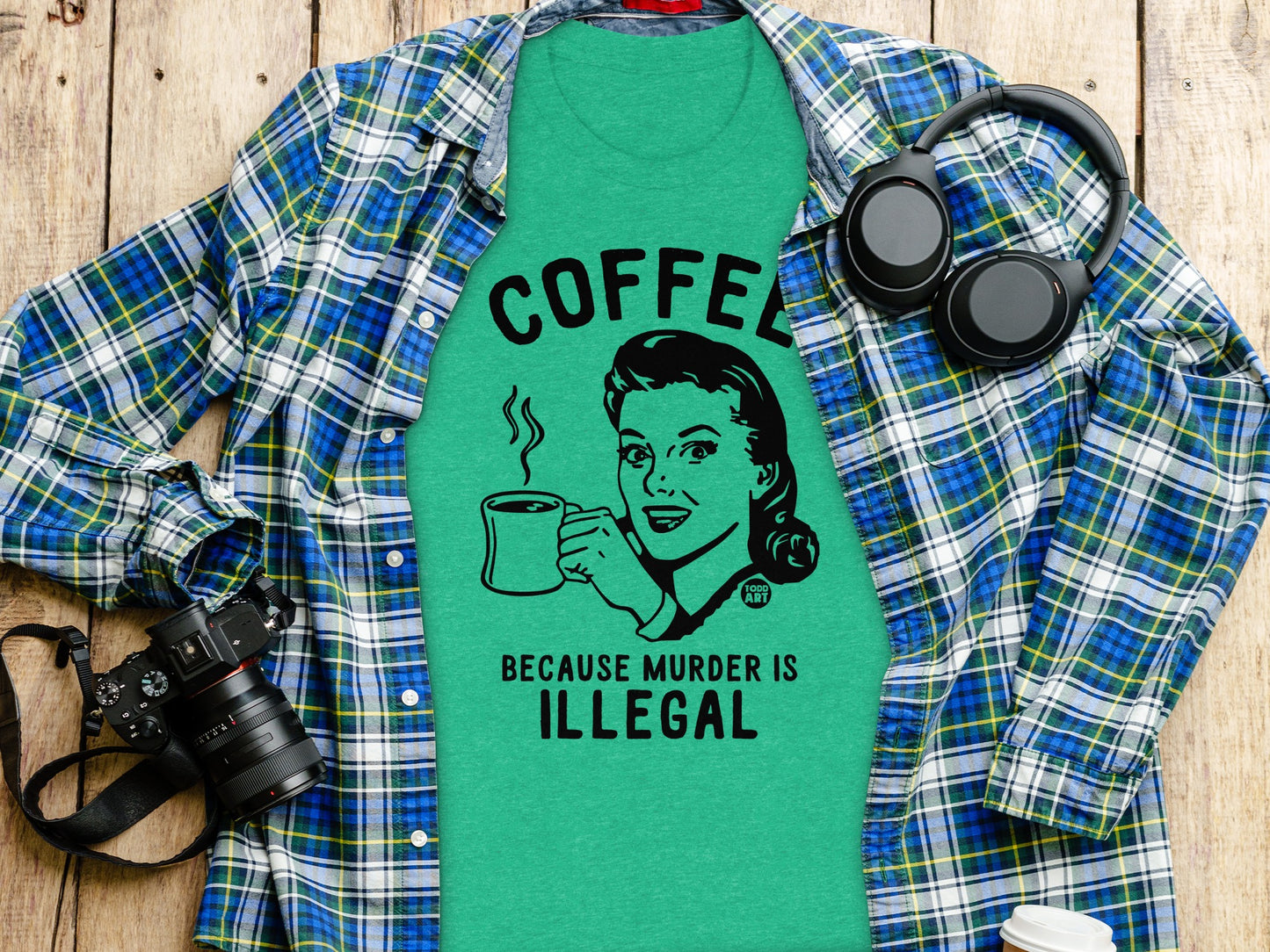Coffee Because Murder Is Illegal Graphic Shirt product