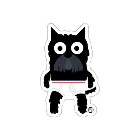 Cute Black Cartoon Dog in White Shorts Sticker Product