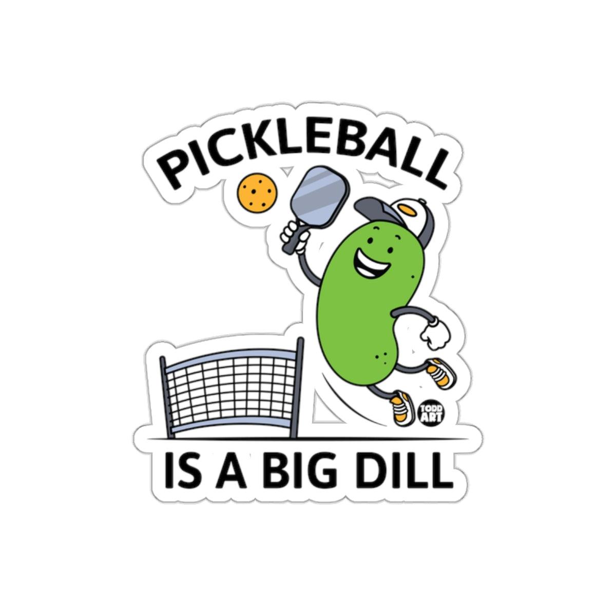 Pickleball Is A Big Dill Funny Pun Cartoon Graphic sticker