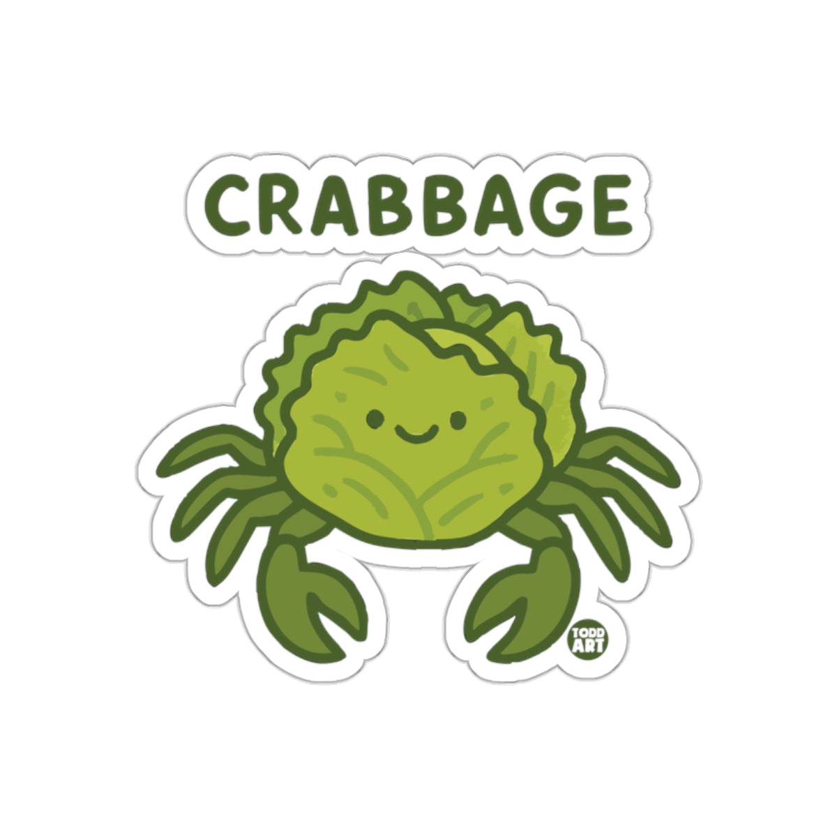 Adorable Crabbage Design Sticker for Sea Life Lovers