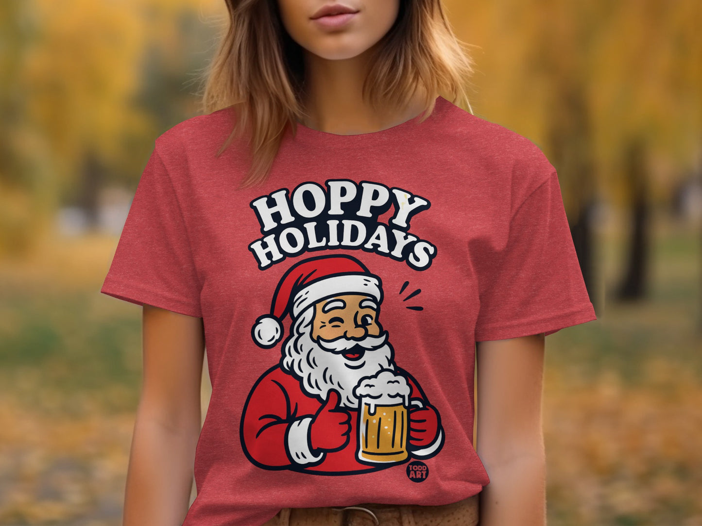 Hoppy Holidays Santa Graphic T-Shirt