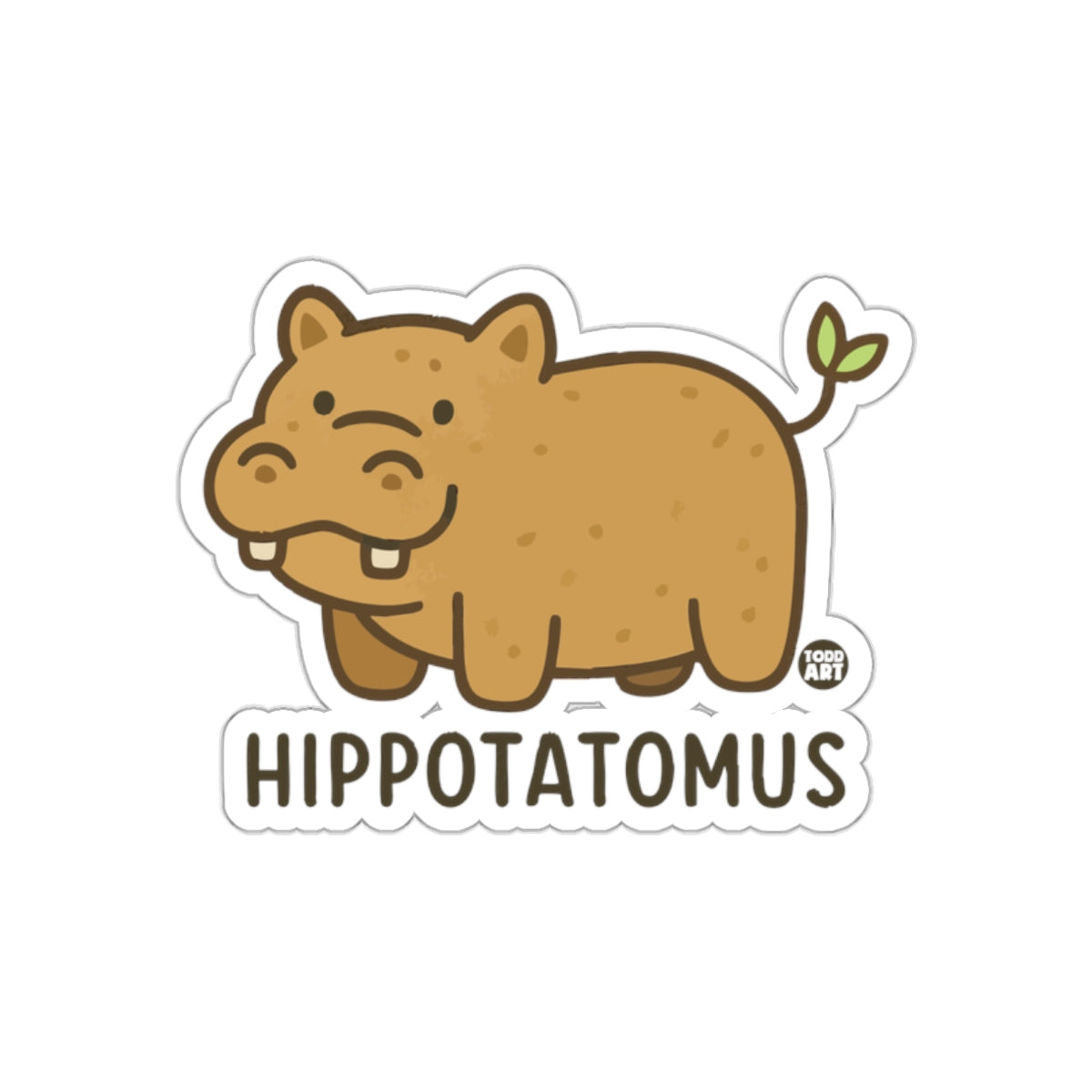 Cute Hippotatomus Cartoon Funny Hippo Sticker